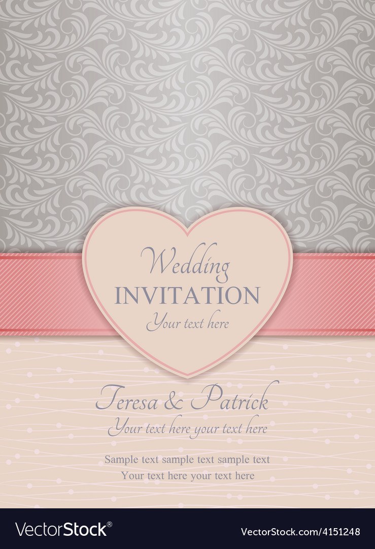 Modern Wedding Invitation Pink And Silver Modern Wedding Invitation Pink And Silver