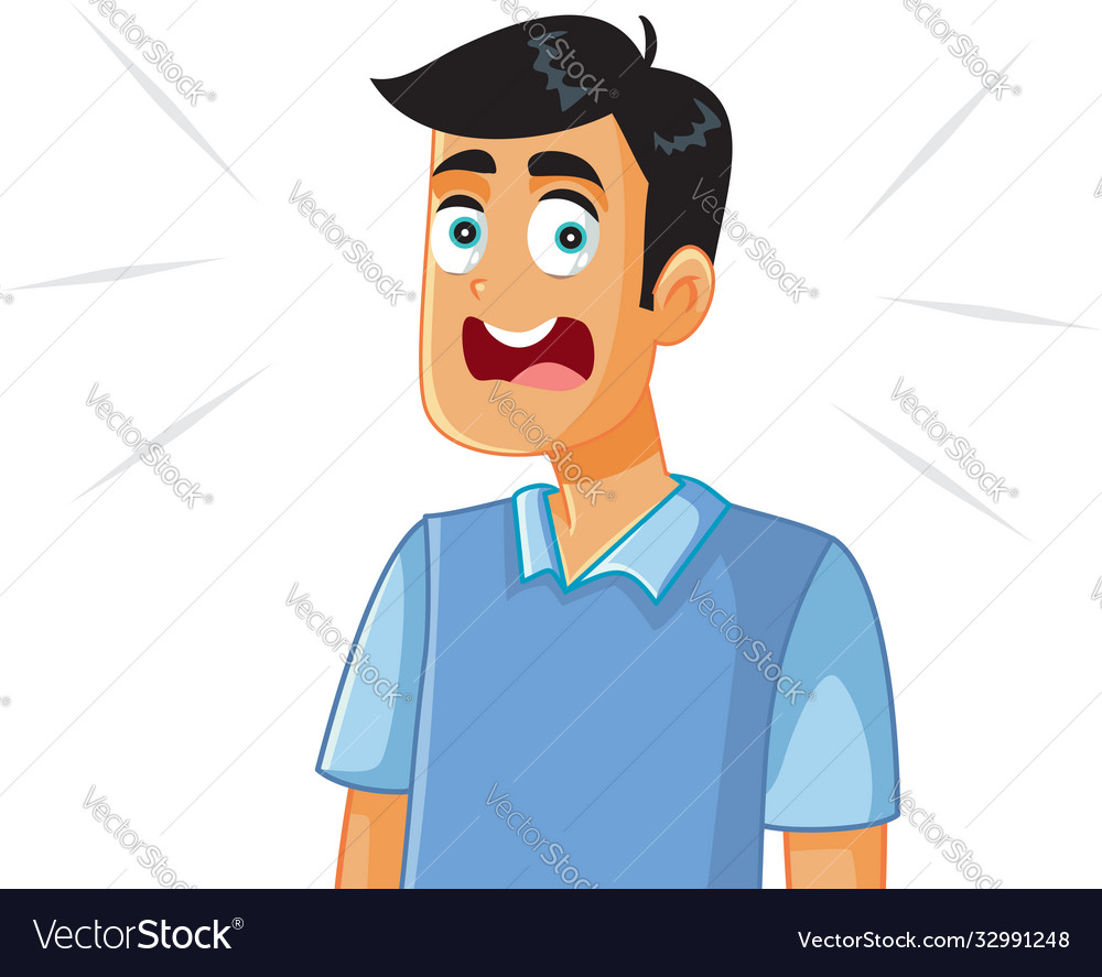 Scared cartoon face Royalty Free Vector Image - VectorStock