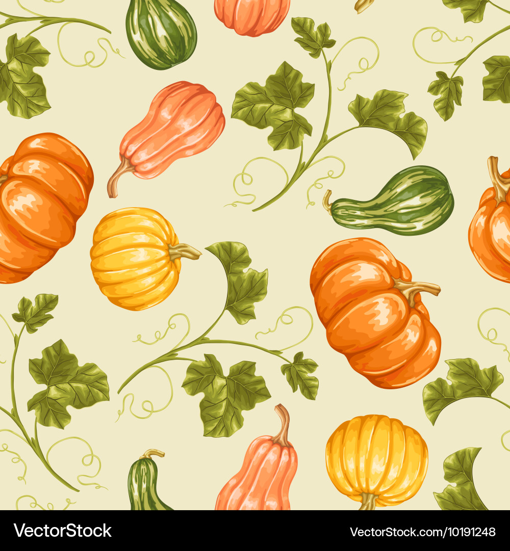 Seamless pattern with pumpkins decorative Vector Image