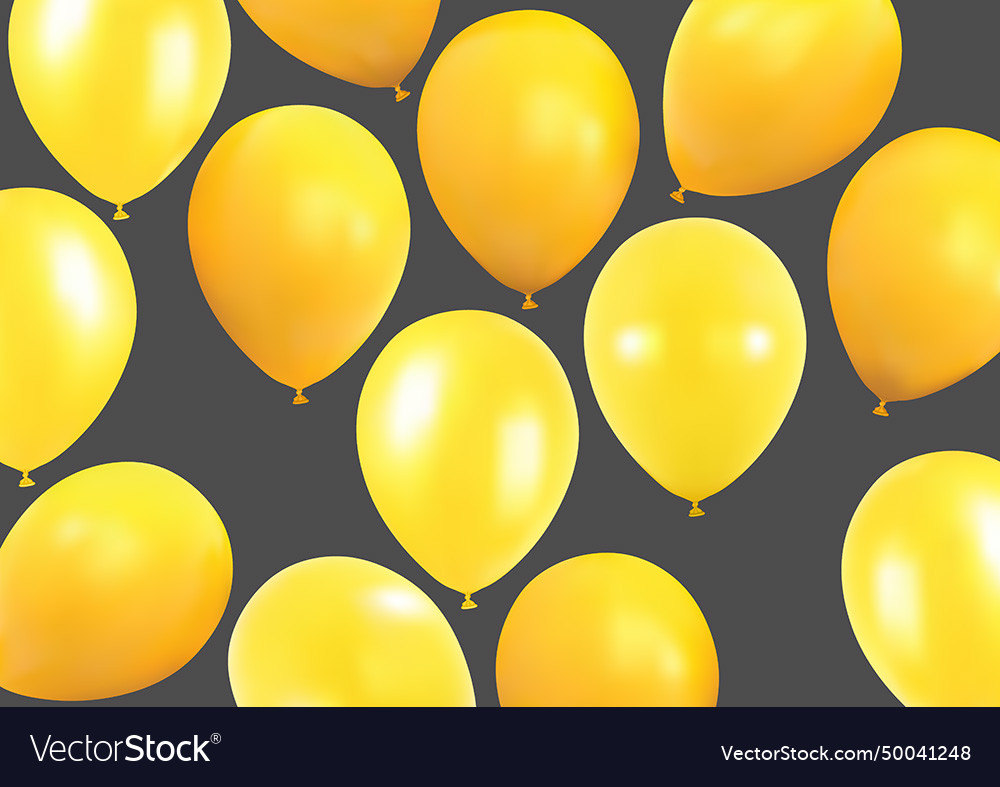 Set of yellow party balloons Royalty Free Vector Image