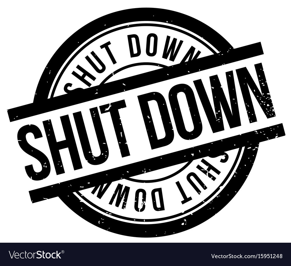 Shut down rubber stamp Royalty Free Vector Image