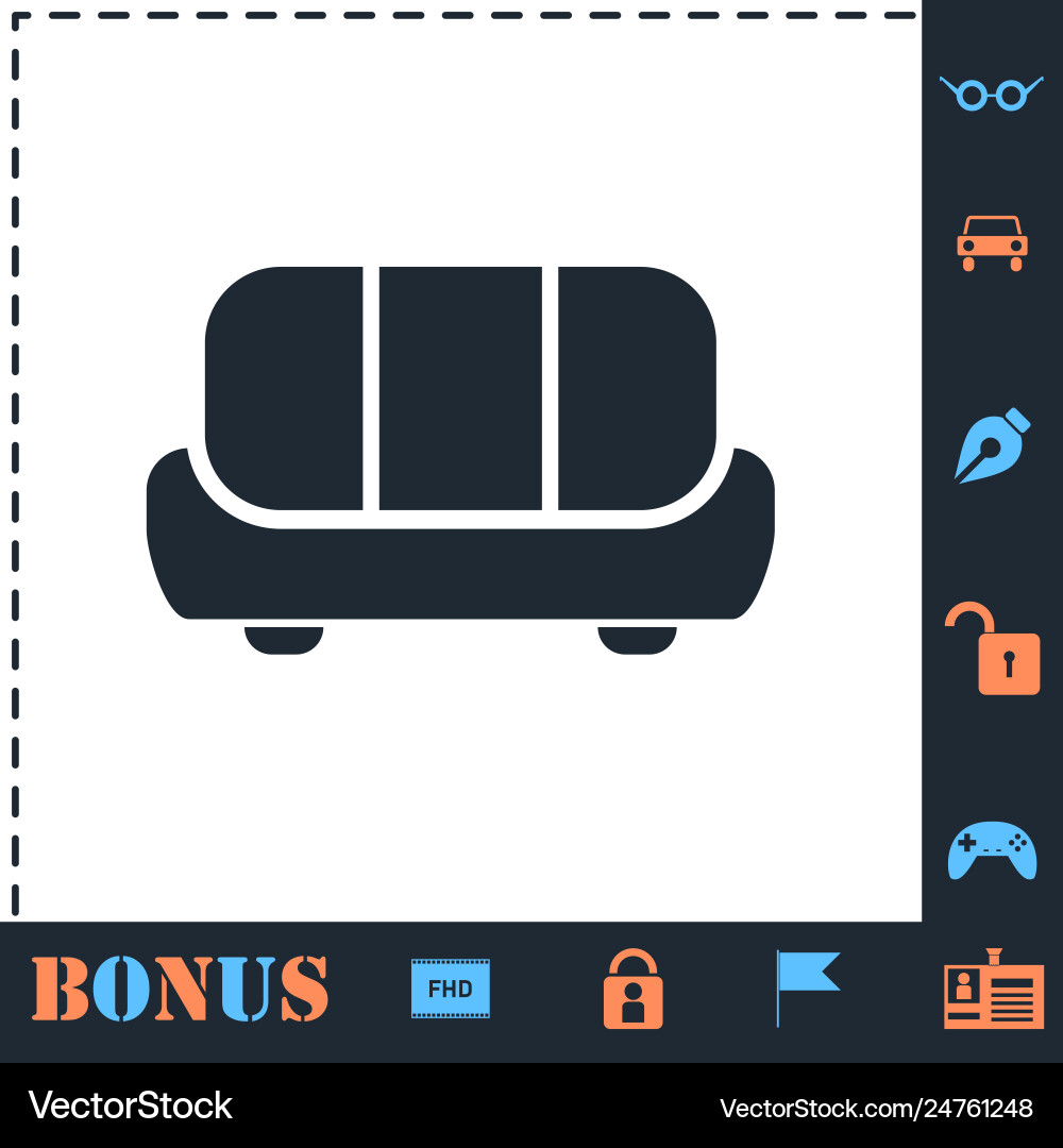 Sofa icon flat Royalty Free Vector Image - VectorStock