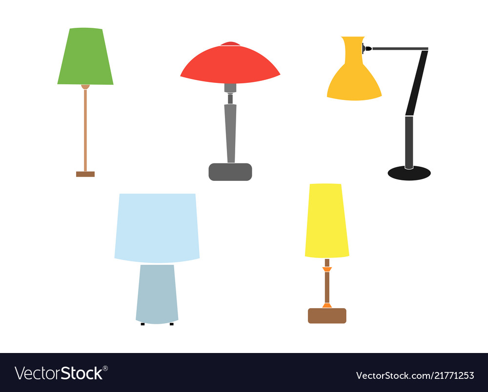 A set electric lamps Royalty Free Vector Image