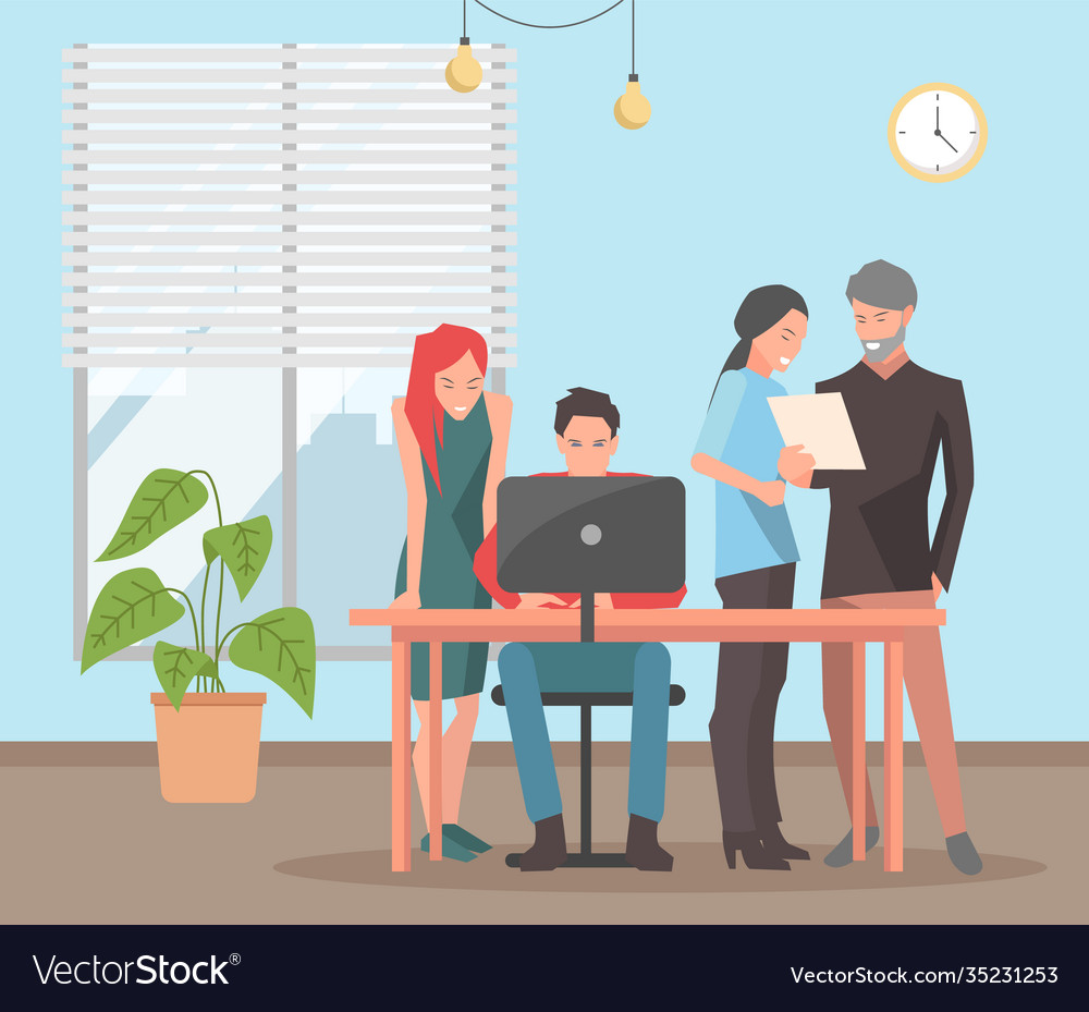 Employees spend time together business people Vector Image