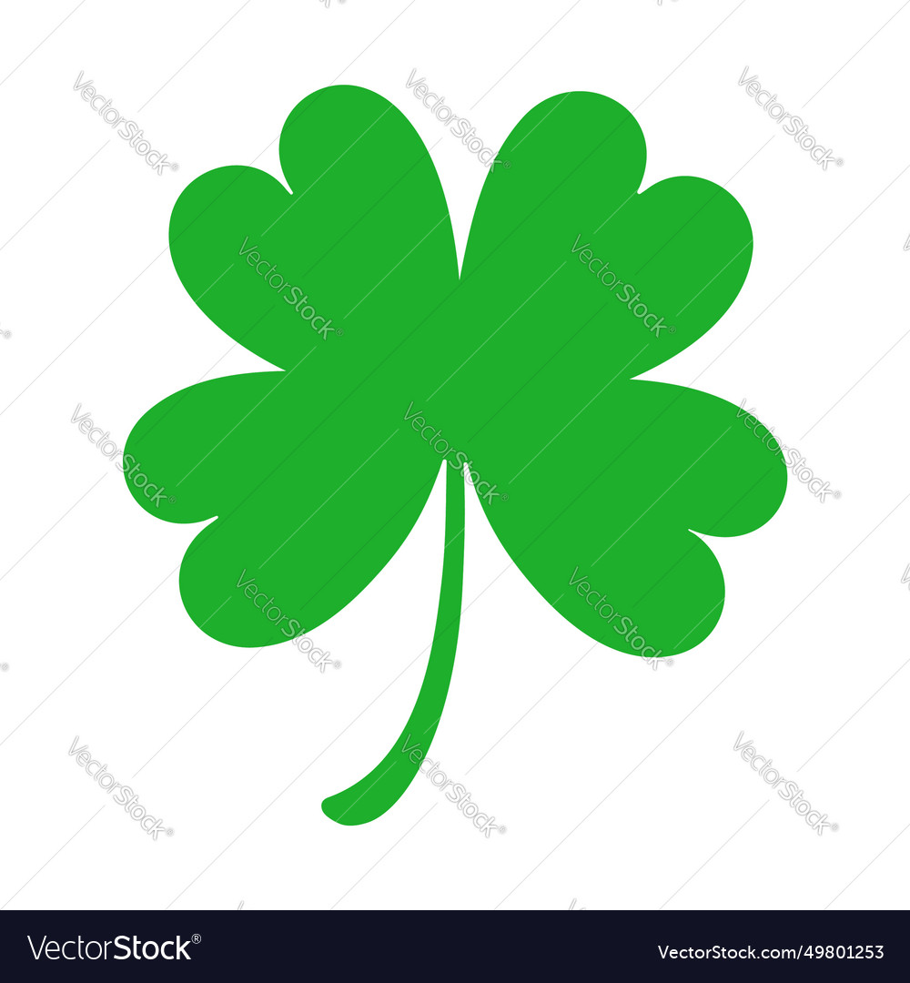 Four leaf clover icon symbol flat Royalty Free Vector Image