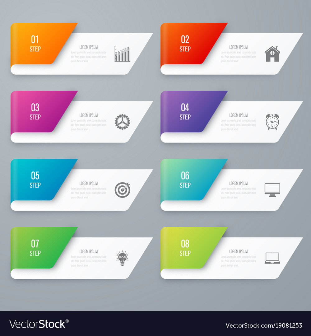 Infographic design template eight option Vector Image