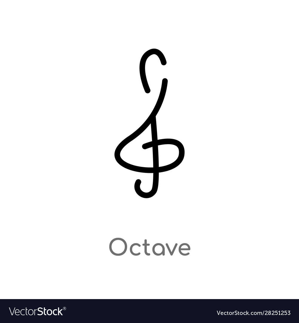 Outline octave icon isolated black simple line Vector Image