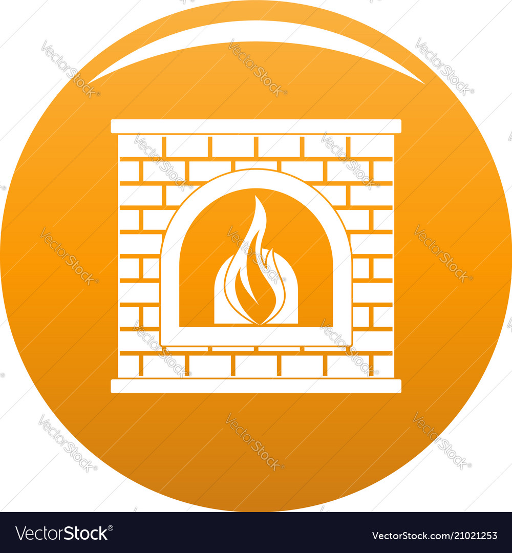 Retro Fireplace Icon Orange Royalty Free Vector Image Retro Fireplace Icon Orange Vector Image