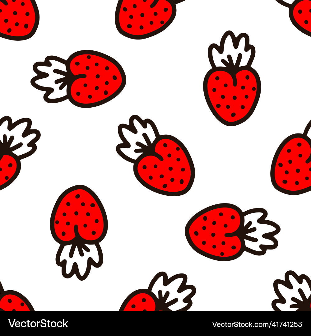 Seamless pattern with strawberries Royalty Free Vector Image
