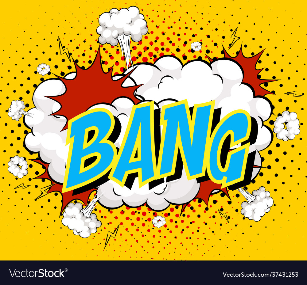 Word bang on comic cloud explosion background Vector Image