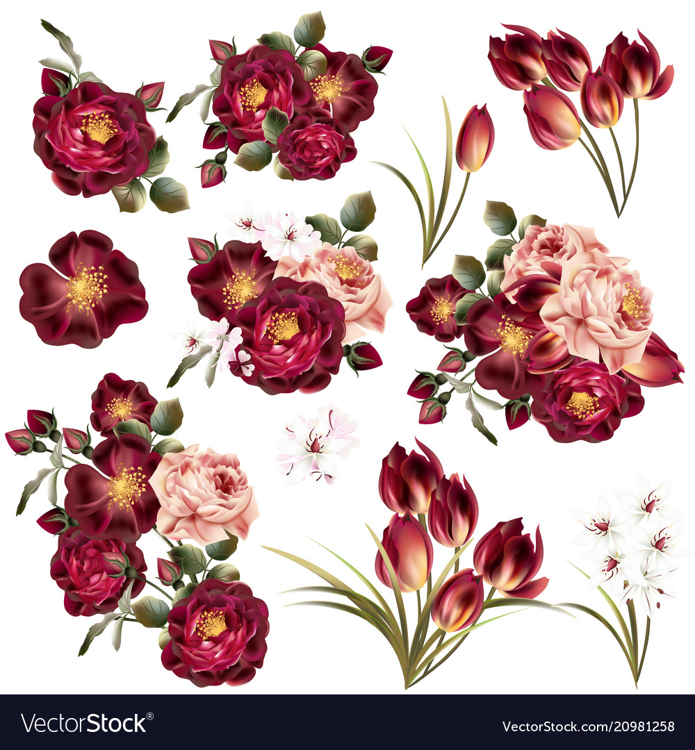 collection-realistic-pastel-flowers-royalty-free-vector