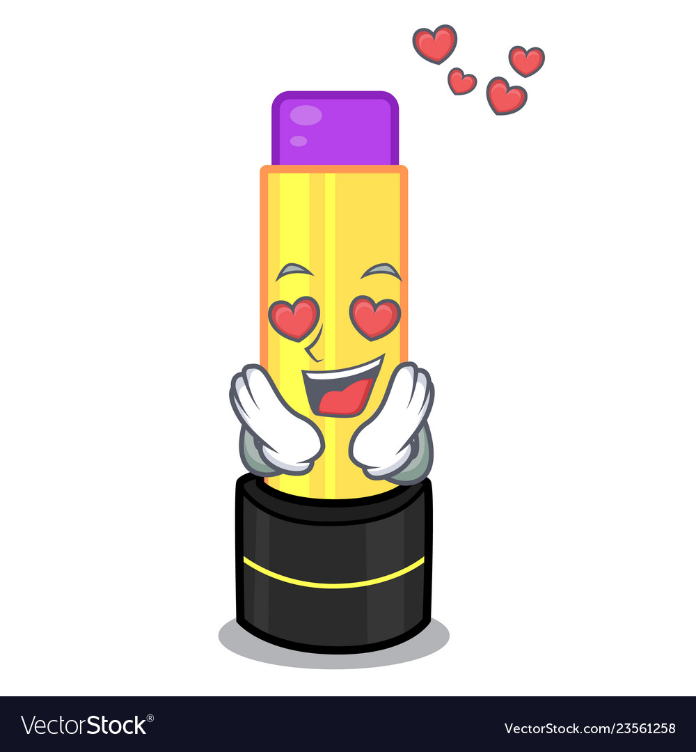 In love lip balm isolated in thec cartoon Vector Image