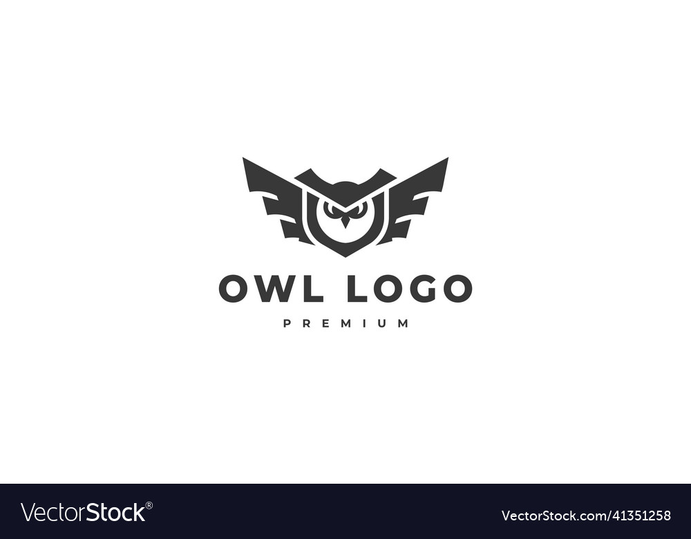 Owl flying logo design Royalty Free Vector Image