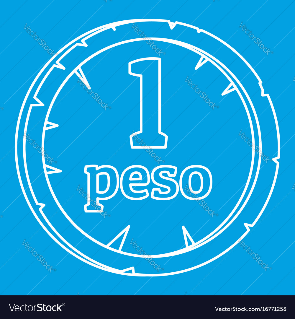 Peso Icon Outline Style Royalty Free Vector Image