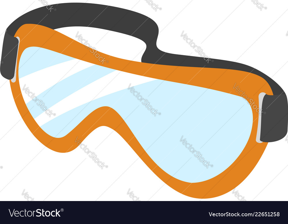 Protective goggles icon flat style vector image. 