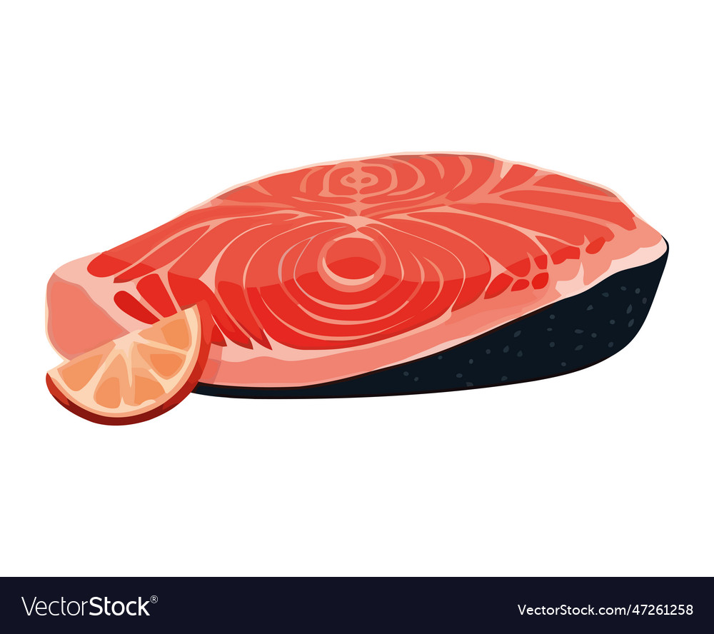 Salmon steak Royalty Free Vector Image - VectorStock