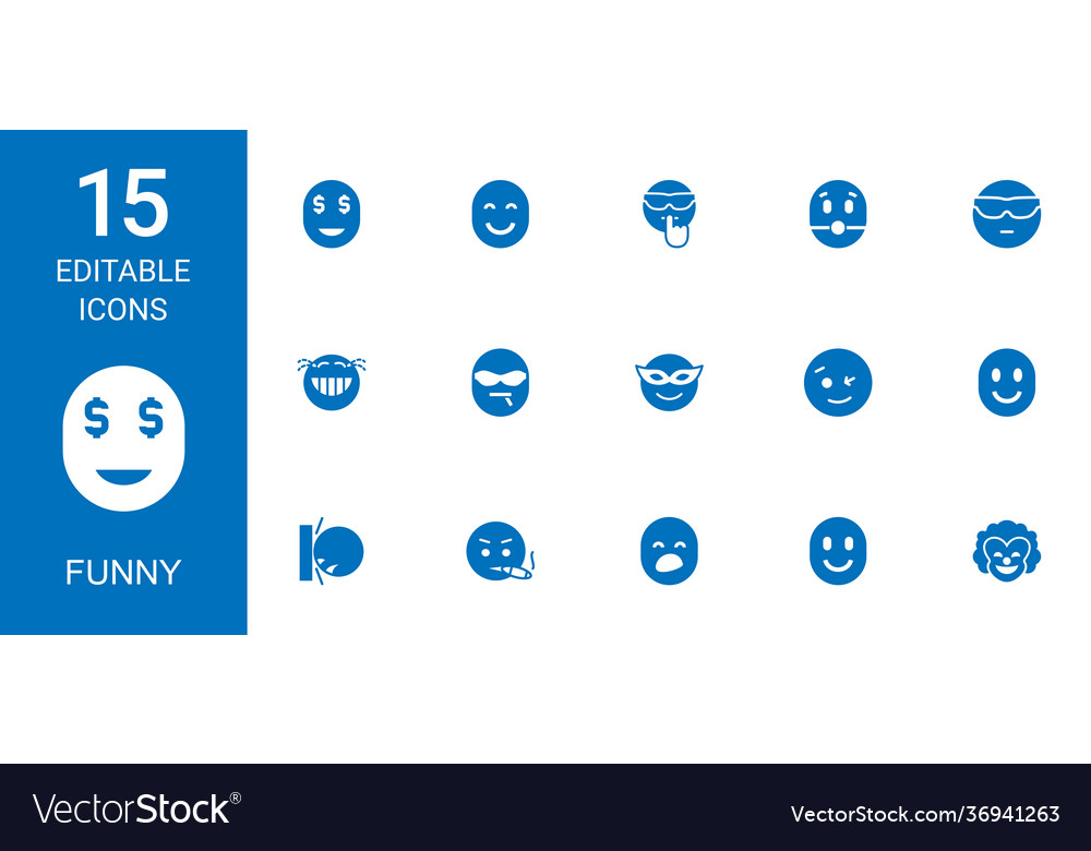 15 funny icons Royalty Free Vector Image - VectorStock