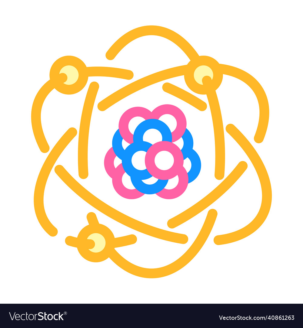 Atom stem color icon Royalty Free Vector Image