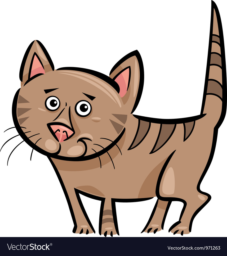 Cartoon of cat or kitten Royalty Free Vector Image