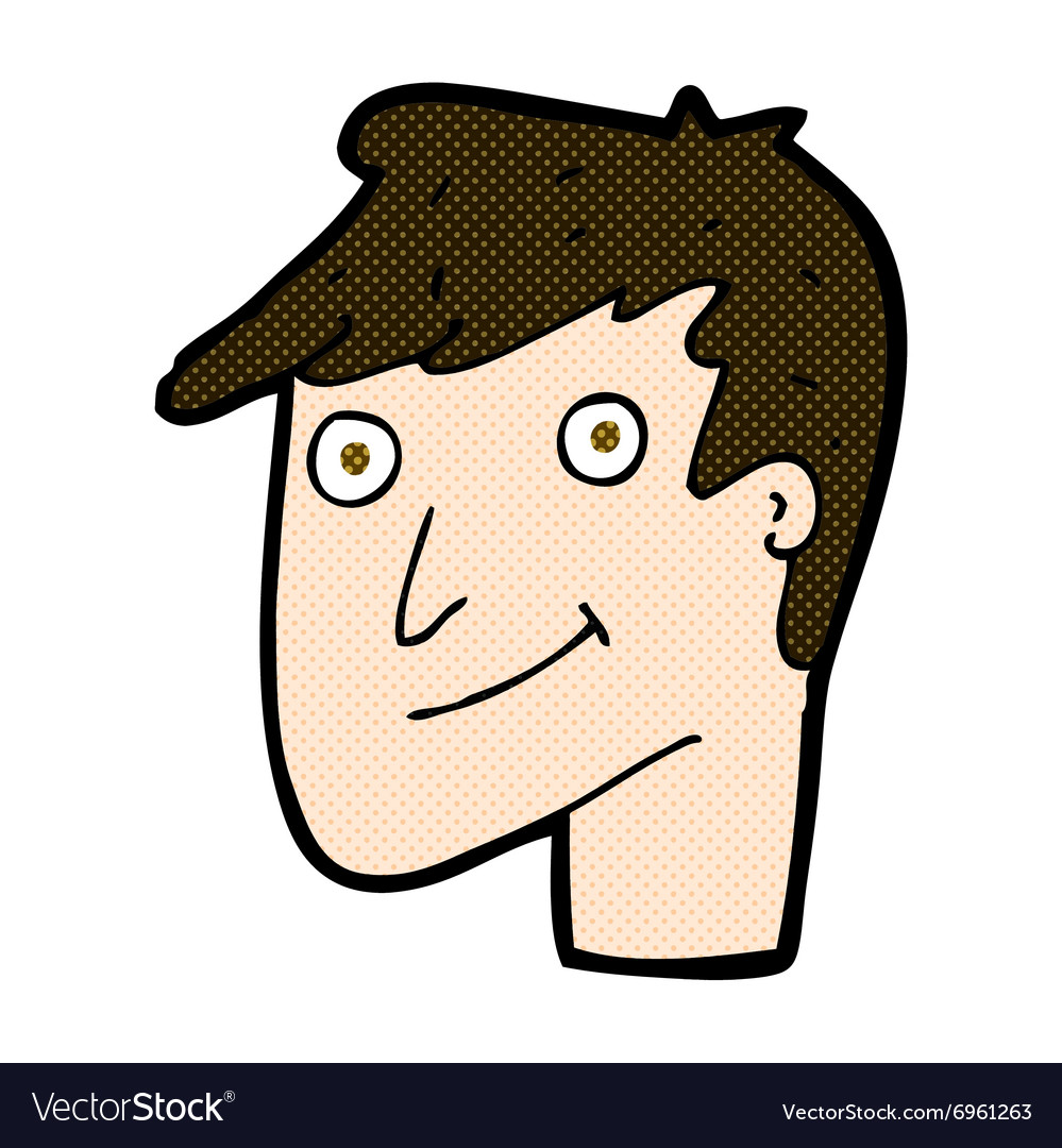 Comic cartoon happy man Royalty Free Vector Image