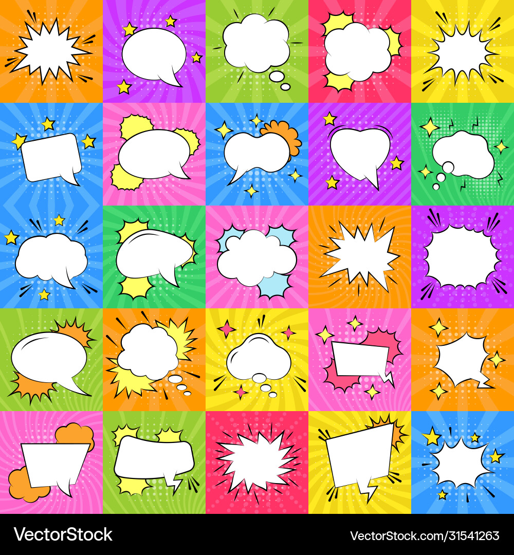 Empty speech bubbles icons pack Royalty Free Vector Image