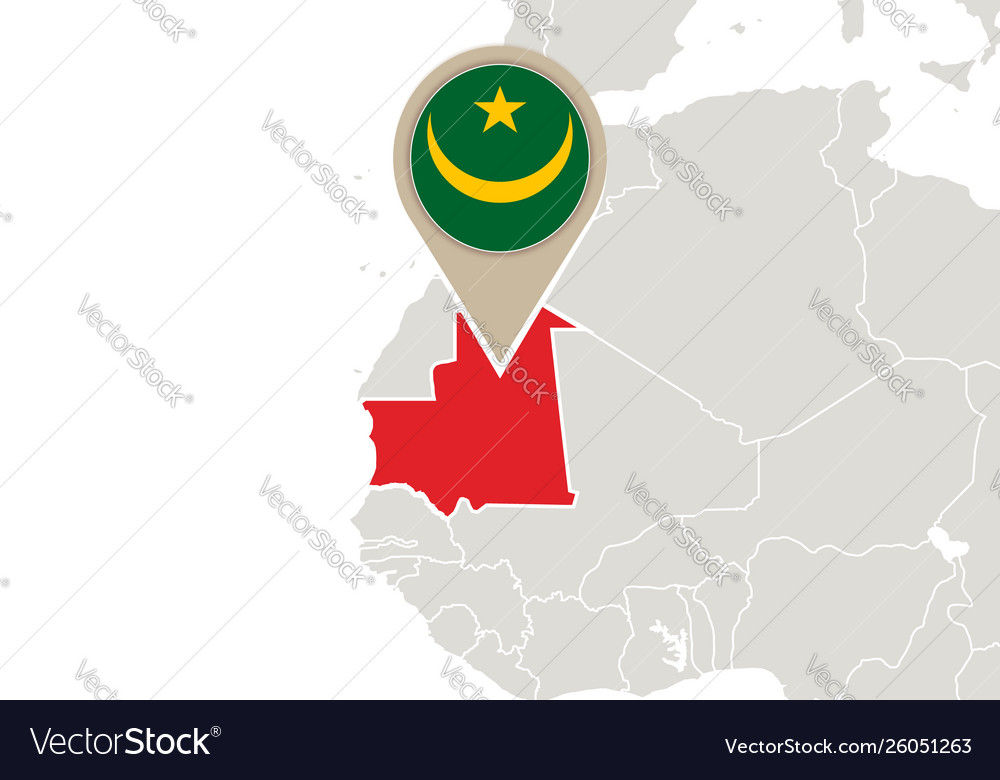 Mauritania On World Map Royalty Free Vector Image Mauritania On World Map Vector 26051263