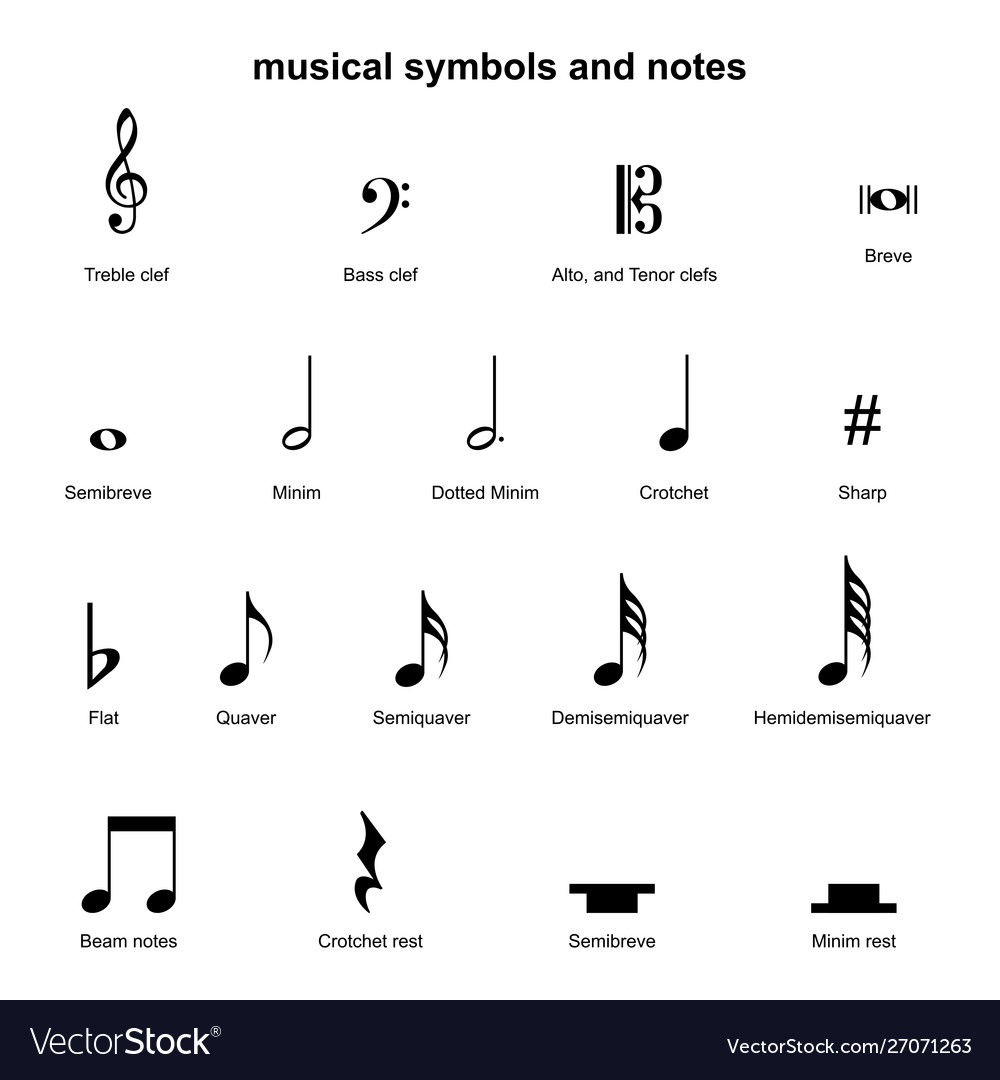 Set musical symbols elements Royalty Free Vector Image