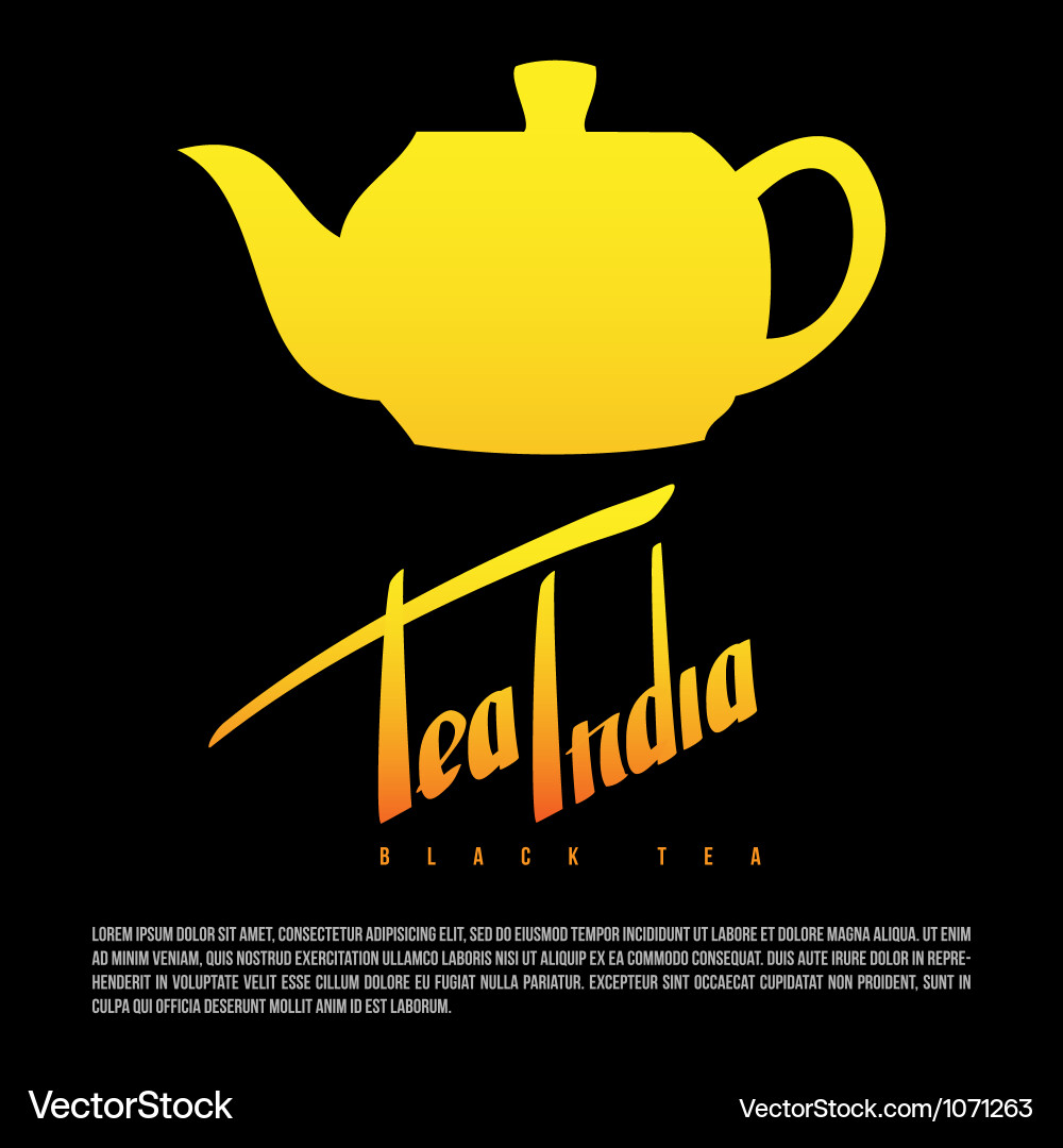 Tea india greetings hand lettering set Royalty Free Vector