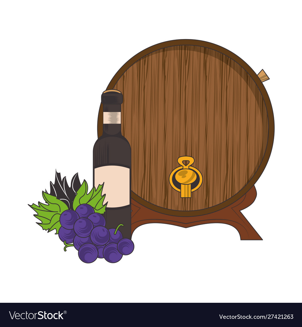 Wine and wooden barrel design Royalty Free Vector Image