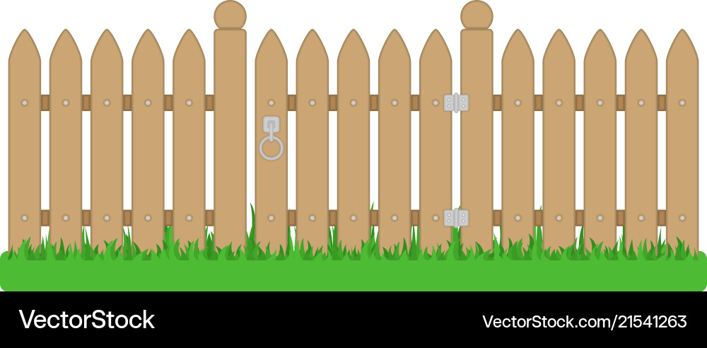 Wooden fence and gate Royalty Free Vector Image