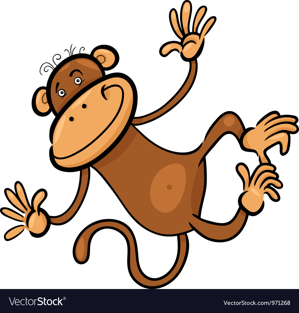 Cartoon funny monkey Royalty Free Vector Image