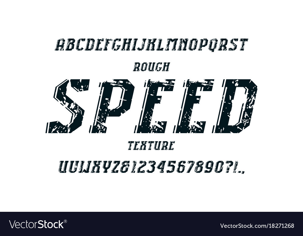 Decorative Italic Serif Font In The Sport Style Vector Image