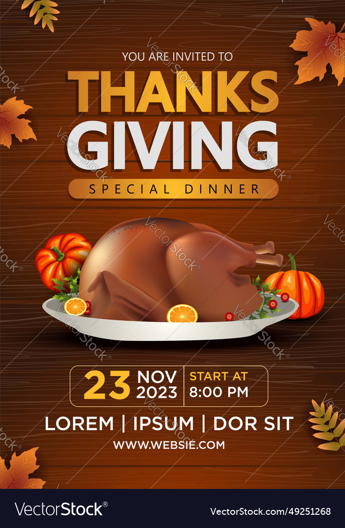 Happy thanksgiving greeting design with autumn Vector Image