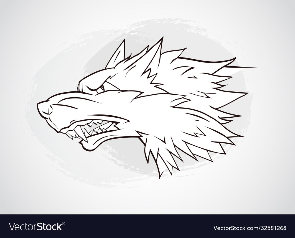 With wolfs head Royalty Free Vector Image - VectorStock