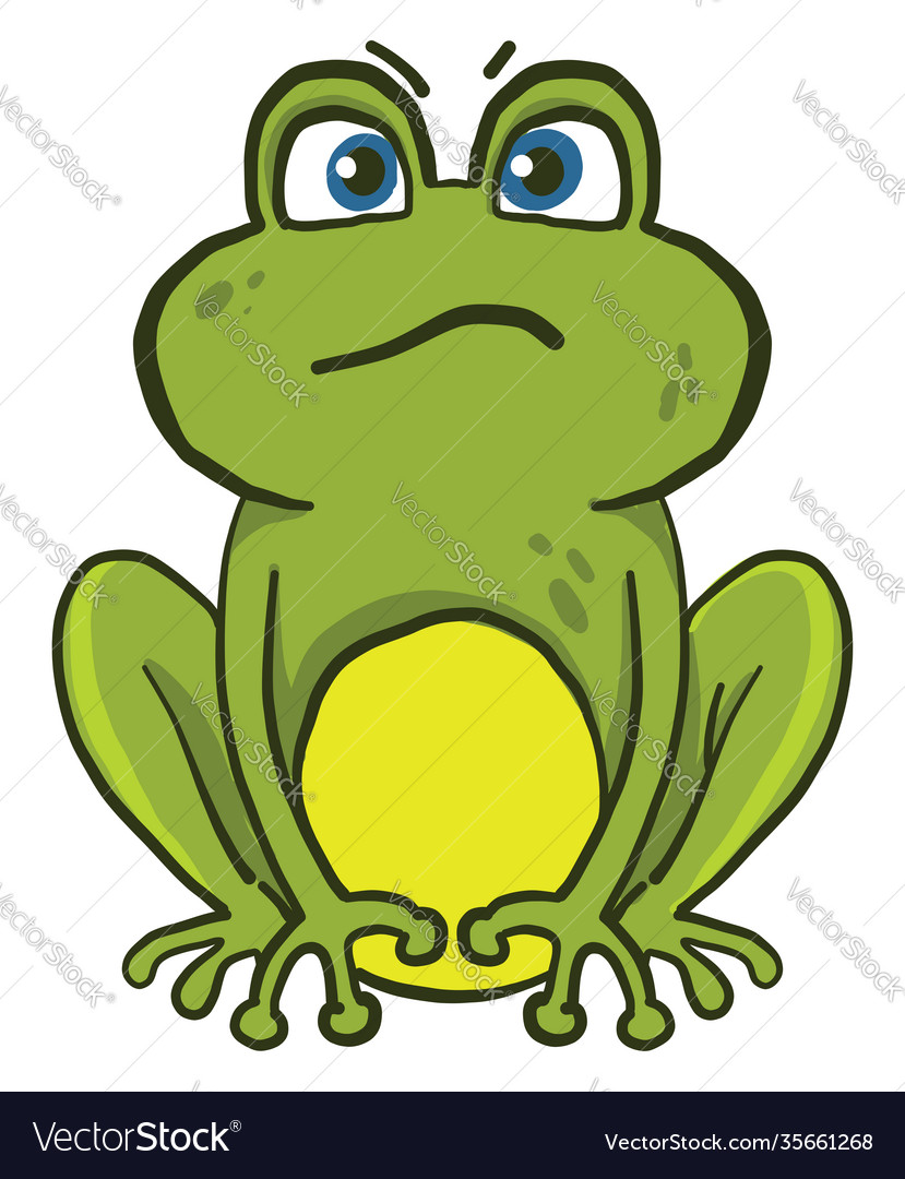 Worried frog on white background Royalty Free Vector Image