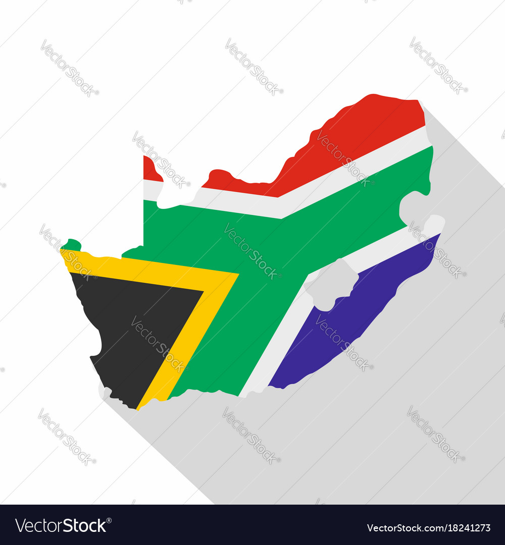 African map icon flat style Royalty Free Vector Image