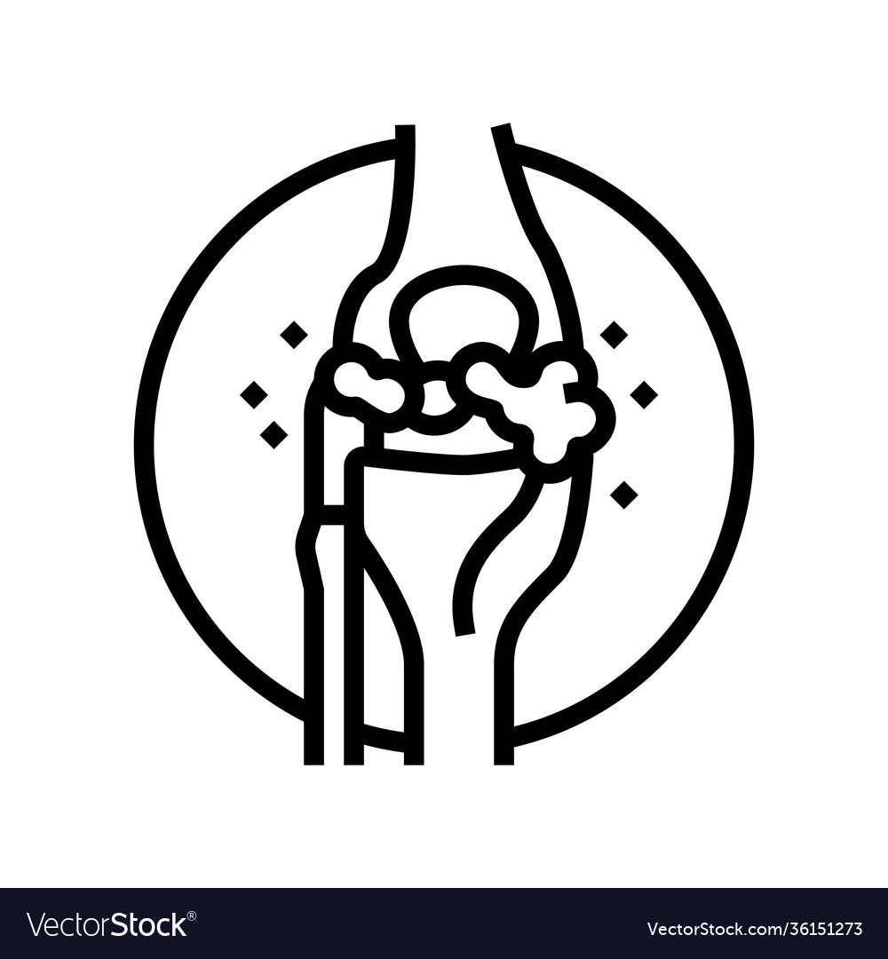 Lumps around joints line icon Royalty Free Vector Image