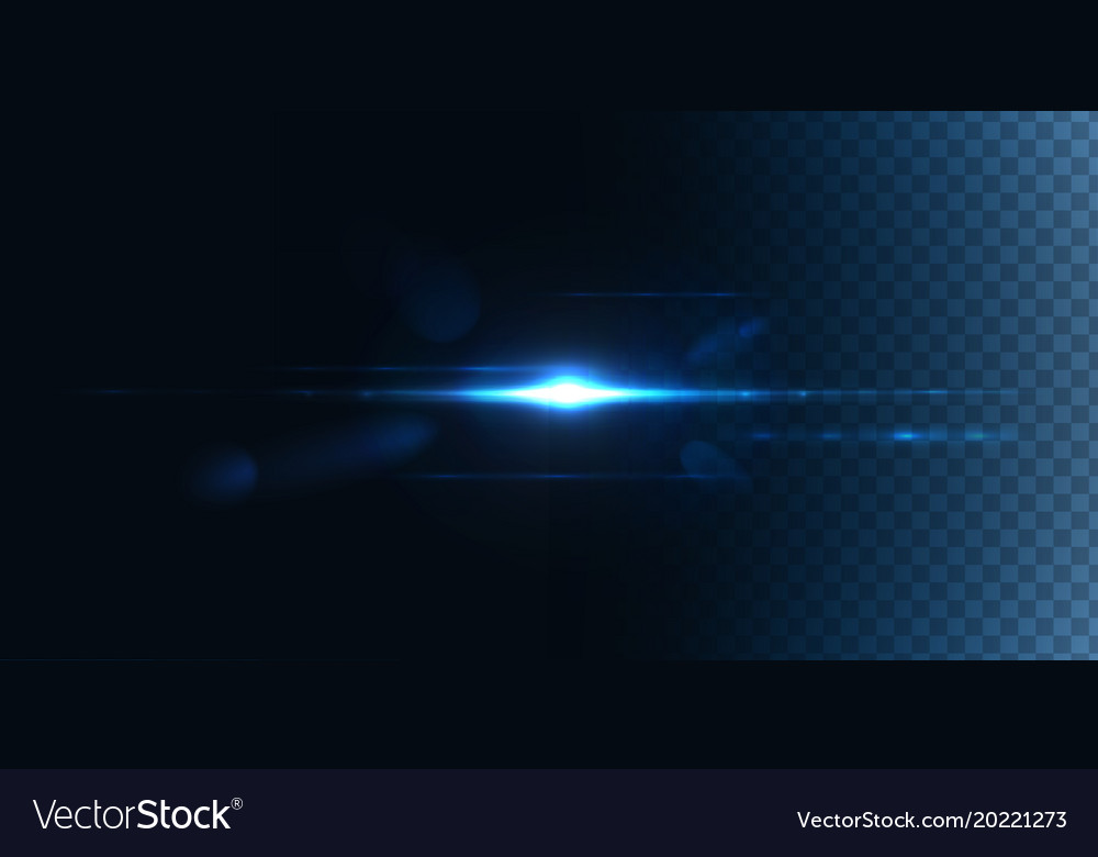 Realistic lens flare on transparent Royalty Free Vector