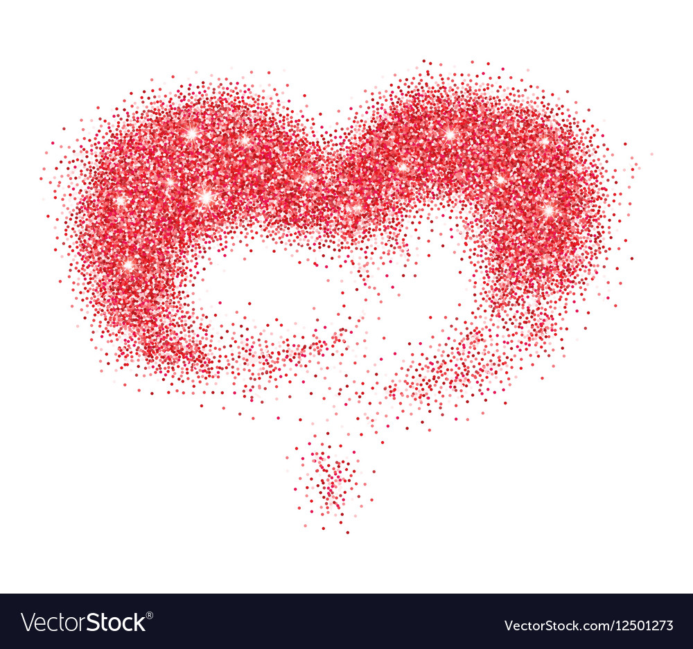 Red glitter heart Royalty Free Vector Image - VectorStock