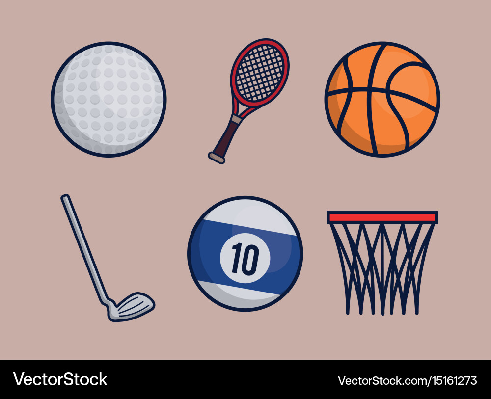 Sports equipment design Royalty Free Vector Image