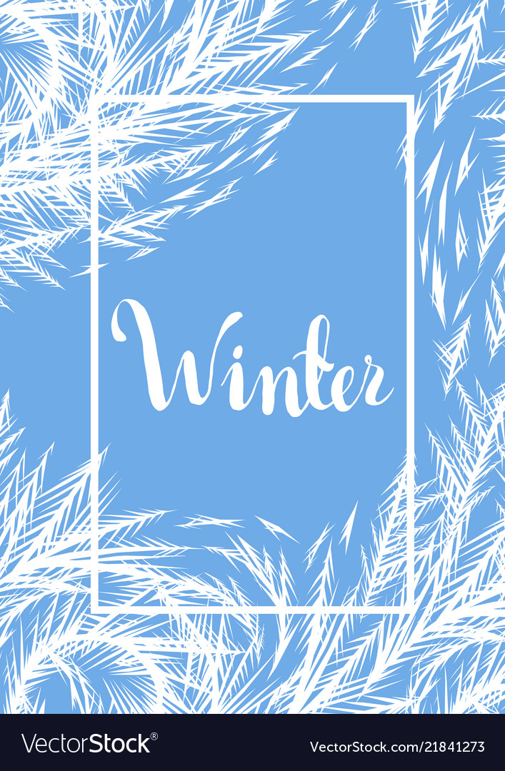 Winter frozen window background Royalty Free Vector Image