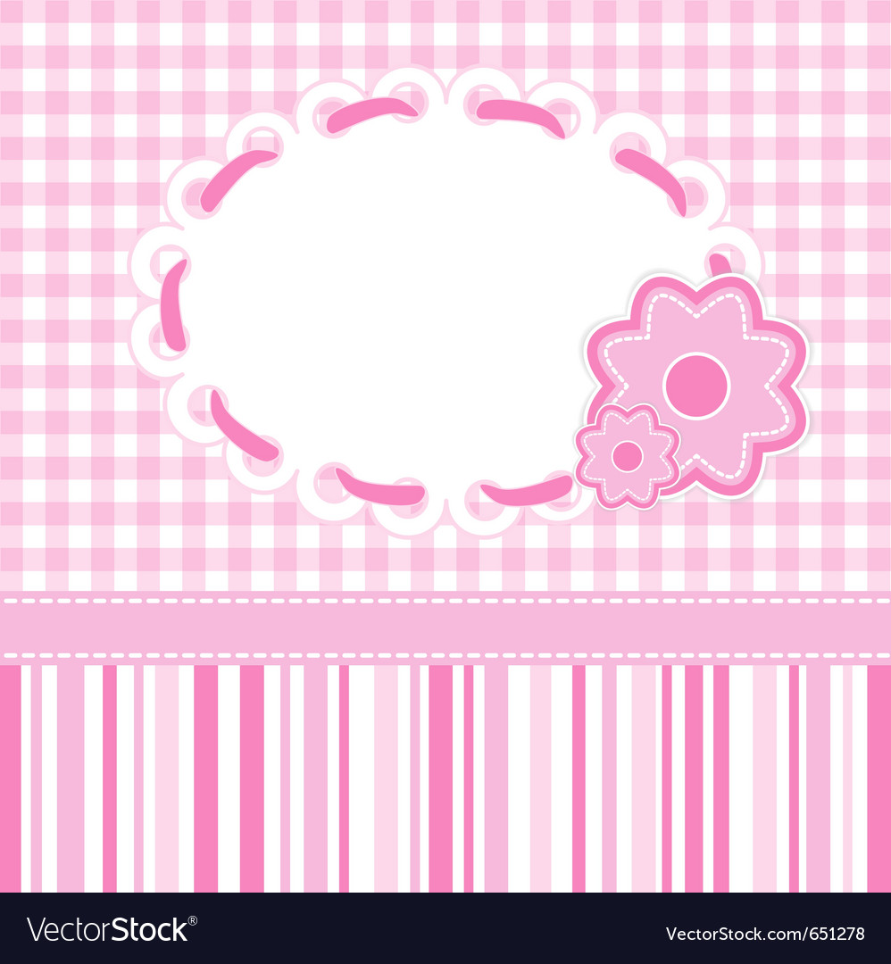 baby girl card with stripes and flowers royalty free vector baby girl card