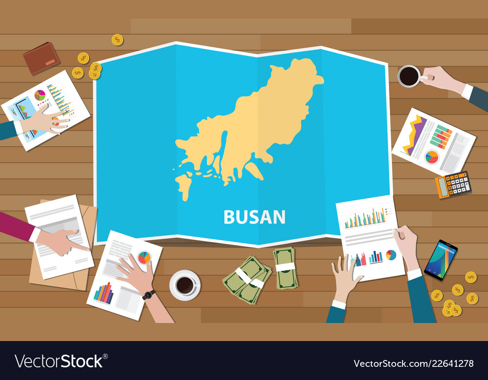 Busan Pusan South Korea City Region Economy Vector Image