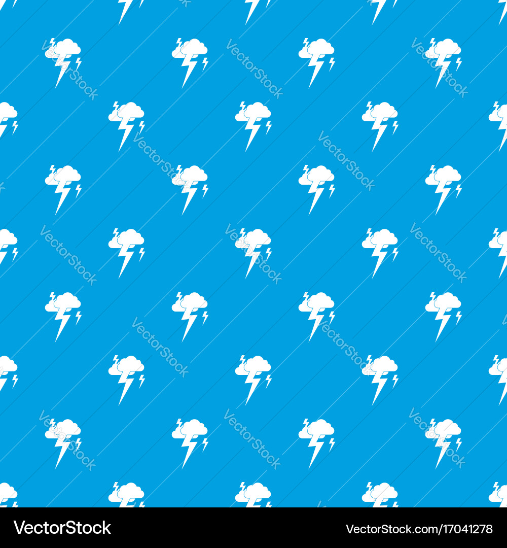 Cloud and lightning pattern seamless blue Vector Image