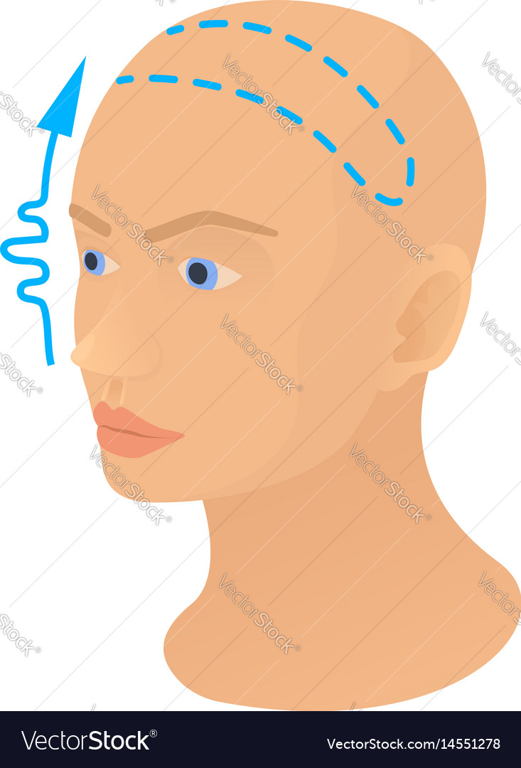 Forehead lift icon cartoon style Royalty Free Vector Image