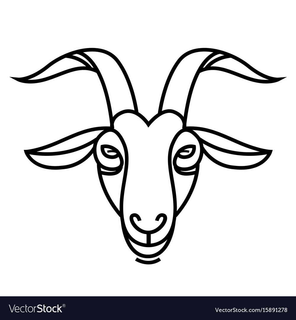 linear stylized drawing goats head vector 15891278