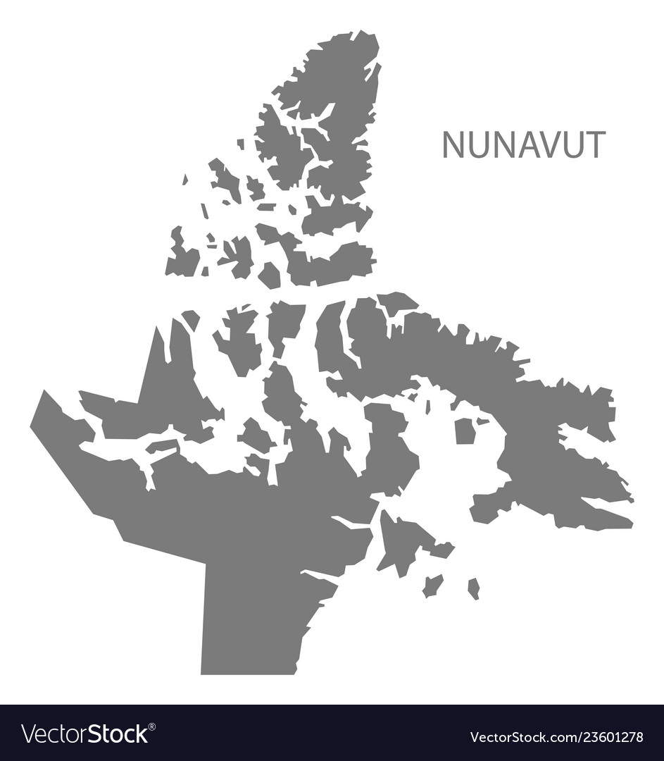 Nunavut canada map grey