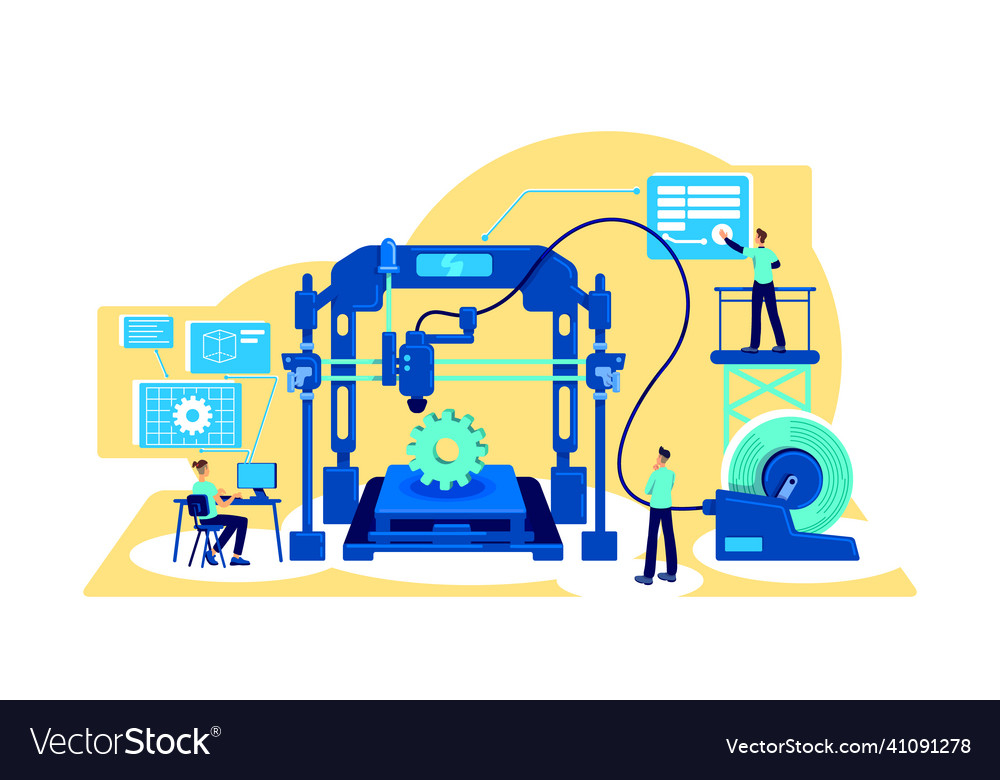 Process automation flat concept Royalty Free Vector Image