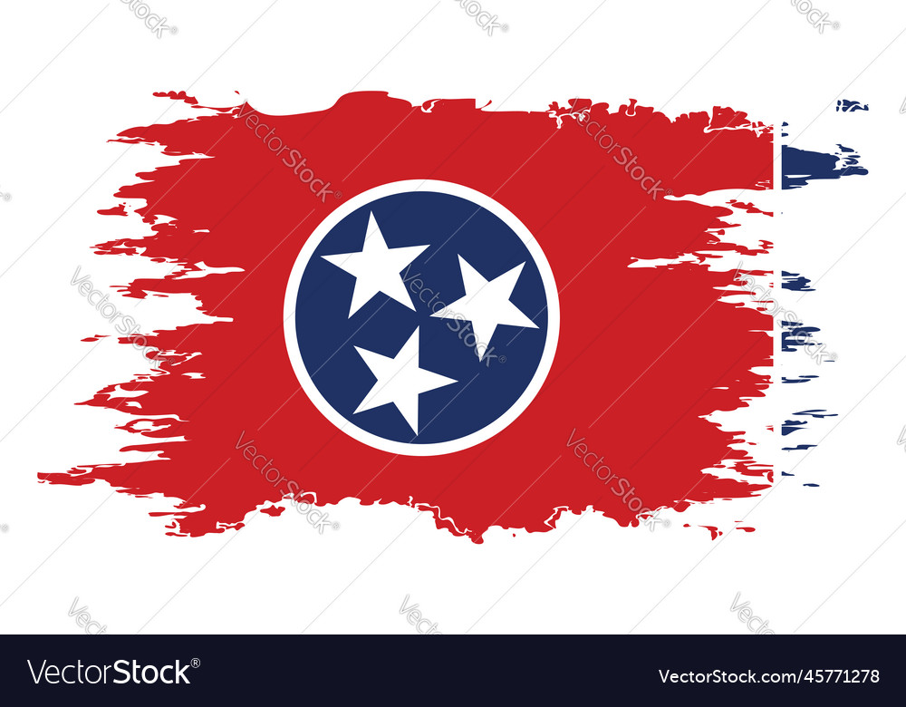 Tennessee flag grunge brush color image Royalty Free Vector