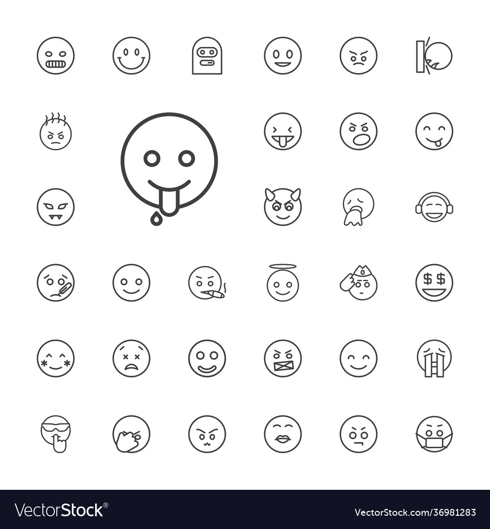 33 smiley icons Royalty Free Vector Image - VectorStock